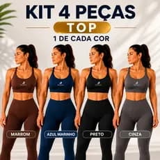 Kit 4 Top Fitness Feminino Costas Nadador Academia Treino Alta Sustentação Conforto Versátil