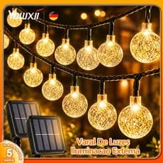 Yowxii 5/7/12M LED Varal De Luzes Iluminação Luzes De Natal Externa Decoração For Gambiarra Casamento Jardim