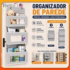 Yowxii 3/4 Andares Organizador Multiuso Montado Na Parede Bolsa De Armazenamento Multifuncional Atrás Da Porta