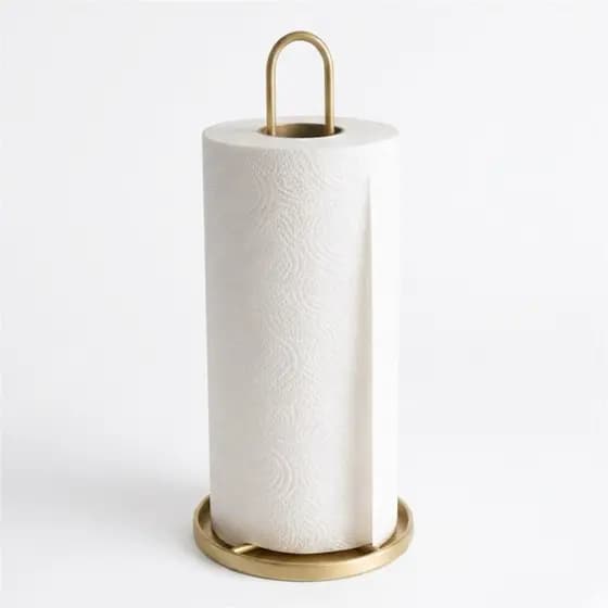 Suporte de Mesa para Papel Toalha em Metal Cromado Organizador de Bancada Preto Dourado