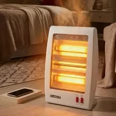 Aquecedor de ar ambiente Quartzo Doméstico Eficiente Portátil 2 temperaturas Branco