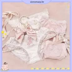 Design Original menina calcinha Briefs bonito japonês renda Bowknot senhoras Shorts rosa roupa interior