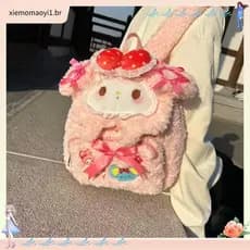 Nova alta qualidade pelúcia melodia mochila bonito dos desenhos animados viagem grande capacidade bolsa estudante saco d