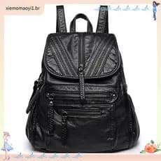 Mochila feminina 2026 novo estilo versão coreana All-Match grande capacidade influenciador mochila de couro macio passei