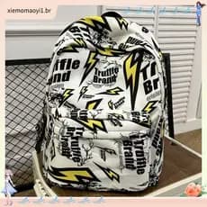 Mochila escolar versão coreana Street Wear estudantes do ensino médio Graffiti moda Casual mochila grande capacidade na