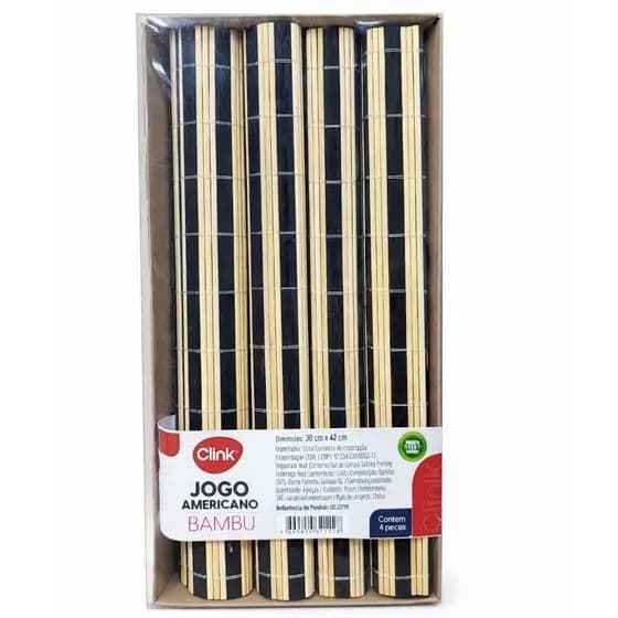 Kit Jogo Americano Bambu 4 Peças Mesa Posta 30x42