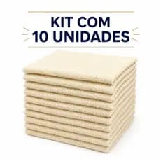 Pano de Chão Atoalhado Multiuso Alta Absorção Kit com 10 unidades