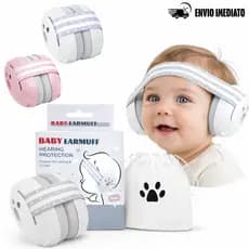 Abafador de Ruído para Bebês – Proteção Auditiva Infantil Confortável com Alça Elástica + Bolsa