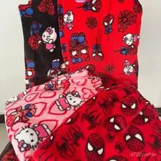 Nova Calça Homem Aranha Adormecida Anime Hello Kitty Pijama Flanela Casual Macia Cartoon Home Calças Casal Presentes