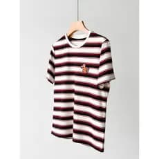 Camiseta 10-2 feminino verão novo estilo Commuter em torno do pescoço contraste cor listrado tecido de malha de manga cu