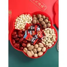 2026 Novo Estilo Ano Novo Chinês Caixa de Armazenamento de Frutas Secas Prato de Doces Nozes Casa Sala de Estar Mesa de