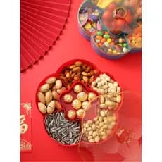 Casamento ano novo chinês prato de frutas secas casa sala estar mesa café chinês caixa doces nozes sementes girassol cai