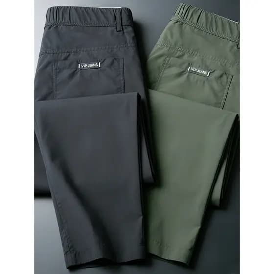 Verão gelo seda masculina High-End calças casuais em linha reta magro-ajuste negócios 2026 novo estilo casual tornozelo