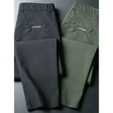 Verão gelo seda masculina High-End calças casuais em linha reta magro-ajuste negócios 2026 novo estilo casual tornozelo