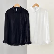 Cortina Suave Sedosa!Design tridimensional de dobras!Primavera verão estilo fino masculino japonês simples Casual camisa