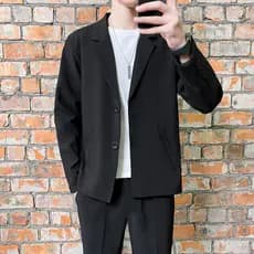 Pequeno terno jaqueta masculina outono luz estilo maduro versão coreana na moda negócios Casual High-End solto terno top