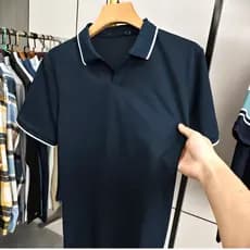Camiseta Modal masculina verão estilo Casual lapela camisa POLO masculina de manga curta negócios All-Match contraste co