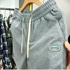 Cinza calças grandes cintura elástica solta versão reta verão calças cortadas masculinas casuais Shorts respiráveis calç