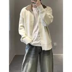 Americano Retro contraste cor lapela Cardigan camisola masculina inverno cleanfit preguiçoso simples Casual malhas jaque