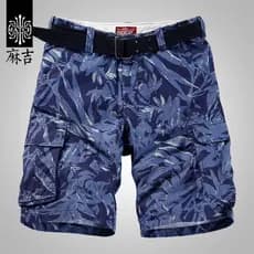 Mochi camuflagem Shorts masculinos calças cortadas soltas verão Plus Size macacão Multi-bolso verão calças médias mascul