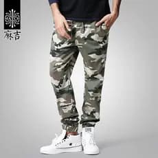 Match Maji camuflagem calças masculinas pés pequenos outono solto macacão reto Casual Leggings calças masculinas na moda