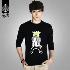 Match Maji camiseta masculina de manga comprida outono inverno novo estilo em torno do pescoço dos desenhos animados imp