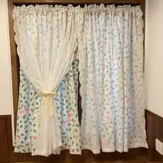 Cortinas de luxo com luz francesa, estilo Pastoral, quarto, renda dupla, meia cortina curta, princesa, gaze, creme, sala