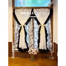 Francês Rococo Retro Hepburn renda estilo princesa duplo quarto Bay janela cortina High-End divisória porta cortina