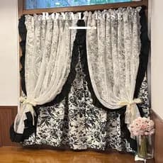 Francês pequena fragrância estilo preto branco luz cortina de luxo quarto sala de estar High-End renda gaze cortina rosa