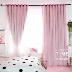 Cortina simples e moderna de camada dupla, Blackout completo, produto acabado, influenciador, estilo princesa, quarto, s