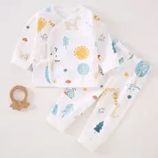 Conjunto de algodão puro para bebês recém-nascidos, primavera outono, roupas divididas, classe a, outono, calças comprid