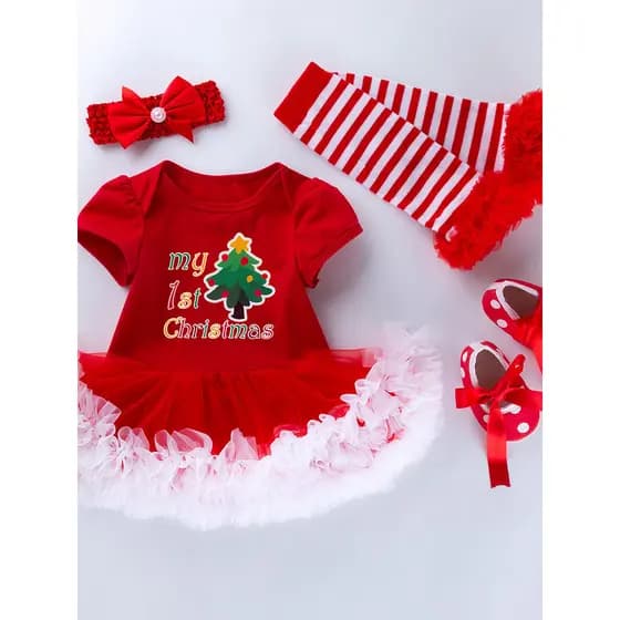 Santa vestir-se traje tema de natal roupas meninas bebê bonito macacão vestido de bebê terno