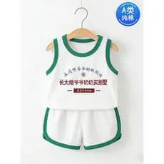 Crescer comprar vovô Villa para vovô ~ colete de verão sem mangas algodão puro Casual médio pequeno crianças camiseta Sh