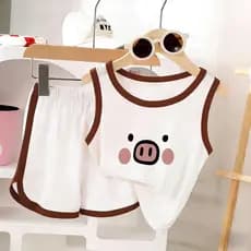 Meninos meninas puro algodão sem mangas ternos 0-6 anos de idade moda bebê verão colete terno de duas peças roupas de be