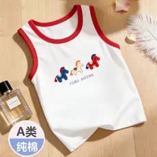 Crianças confortáveis fino em torno do pescoço colete solto camiseta dos desenhos animados pônei impressão meninos Casua