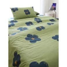 Lençol de cama de flor verde, peça única, pano de algodão puro, simples, elegante, flor grande, 1.2m, 1.8, lençol de alg