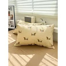 Classe A mãe bebê dos desenhos animados café cor reparação cão fronha fio duplo 100 algodão 48x74 única fronha forro cap