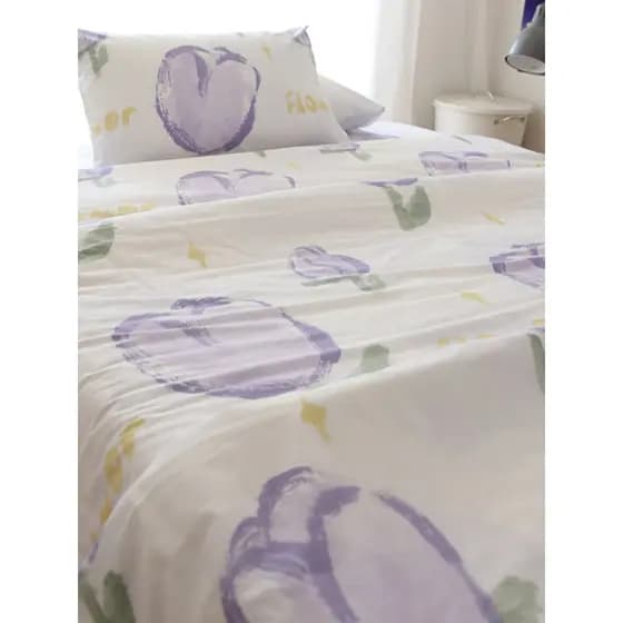 Lençol de cama estilo flor de verão, peça única, menina, fresco, 100 algodão, estilo dormitório estudantil, estampado, l