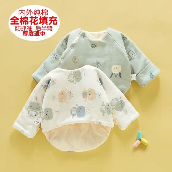Recém-nascido meia volta roupas de algodão puro cheio acolchoado roupas do bebê acolchoado jaqueta superior bebê recém-n