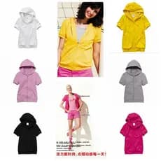 Japonês único feminino gelo seda algodão de manga curta com capuz camiseta de algodão de secagem rápida moletom pijama c