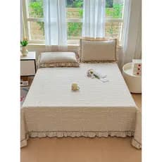 2026 Novo estilo estilo coreano lavado algodão renda capa de cama peça única quatro estações Universal antiderrapante ac