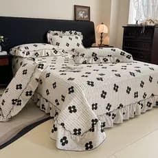 Novo estilo uma classe fio enrugado renda capa de cama única peça quatro estações Universal único antiderrapante acolcho
