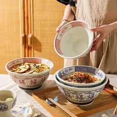 Japão importado novo estilo tigela de macarrão Ramen tigela cerâmica Underglaze cor Retro casa sopa macarrão tigela maca