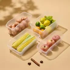 Caixa de armazenamento de classificação de alimentos, geladeira, Freezer, transparente, plástico fosco, caixa de armazen