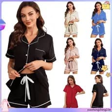 Conjunto De Pijama Americano Plus Size-Top Com Botões E Tipos-Tamanhos 50 , 52 , 54 , 56