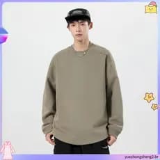 Moletom Com Gola Pesada Masculino E # 39 ; s Outono Inverno 2025 Novo Estilo Grosso interior de Veludo Alemão csa de fun