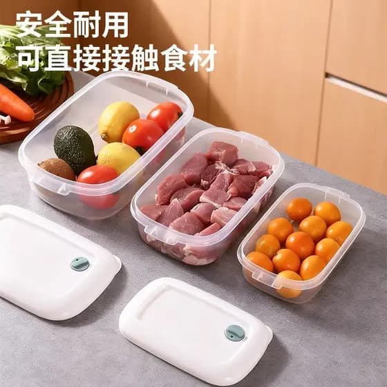 [Venda quente] Caixa de armazenamento de alimentos para geladeira Legumes multiuso com tampa Carne congelada refrigerada