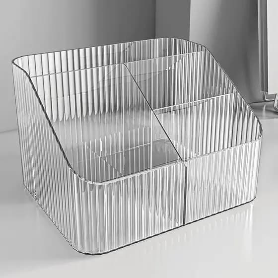 Caixa de armazenamento de cosméticos de mesa acrílico transparente caixa de plástico compartimento dormitório maquiagem