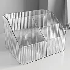 Caixa de armazenamento de cosméticos de mesa acrílico transparente caixa de plástico compartimento dormitório maquiagem