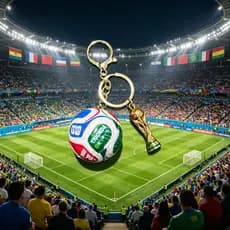 Chaveiro com pingente de futebol da Copa do Mundo Hercules Cup 2026 Pingente de lembrança da Copa do Mundo